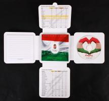 Magyar Olimmpiai Csapat Herendi plakett, díszcsomagolásban, zsebkönyvvel / Olympics Herend plaquette...