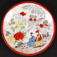 Kínai hiányos teás készlet, kézzel festett, jelzett, hibátlan