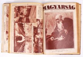 1925-1935 A Magyarság c. lap képes mellékleteinek gyűjteménye sérült egészvászon kötésben, nagyon so...