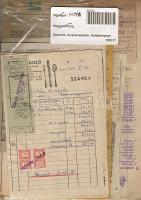 Számlák, fuvarlevelekkel, illetékbélyegekkel, főleg budapesti cégektől, többek közt:Elzett Vasárúgyár (24db)