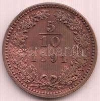 Ausztria 1891. 5/10Kr T:2 Austria 1891. 5/10 Kreuzer C:XF