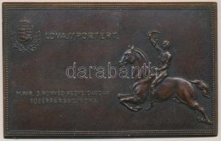DN "Lovassportért / Magyar Királyi 3. Honvéd Vegyesdandár Tüzérparancsnoka" Br plakett (58x93mm) T:2 ND "For Equestrian Sport / Royal Hungarian 3rd Honved Mixed Brigade" Br plaque (58x93mm) C:XF
