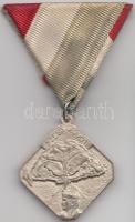 ~1940. "Szebb jövőt" ezüstözött Br levente medál mellszalagon, szign.:Füsti Szeged (35x35mm) T:2