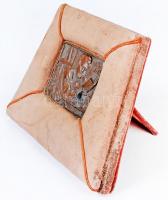 Kisfaludi Strobl Zsigmond (1884-1975) 1908. "Olvasó nő" Br plakett bekeretezve (47x67mm) T...