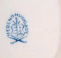 Herendi virág mintás porcelán tojás, hibátlan, jelzett, kézzel festett, h:11,5 cm, m:7 cm