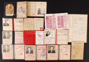 1936-1983 Vegyes igazolvány tétel (személyazonossági igazolvány, szakszervezeti tagsági könyv, párttagsági igazolvány, MÁV igazolvány, iparitanuló munkakönyv stb.)