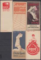 10 db számolócédula (Schmoll Pasta, Vesta cipőkrém, Radion, Ceres stb.)