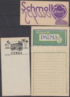 10 db számolócédula (Schmoll Pasta, Vesta cipőkrém, Radion, Ceres stb.)