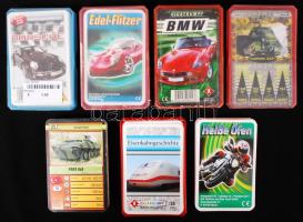 7 pakli kártya (autók, motorok, katonai járművek)