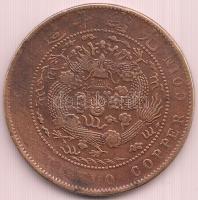 Kínai Birodalom 1907. 10C &quot;Kuang-hsü&quot; T:2- &lt;br/&gt;China Empire 1907. 10 Cash &quot;Kuang-hsü&quot; C:VF