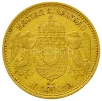 1902KB 10K Au "Ferenc József" (3.37g/0.900) T:2 apró ph. 
Hungary 1902. 10 Kronen Au &quot...