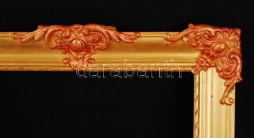 Dekoratív díszített képkeret, fa, újszerű állapotban, belső méret: 32,5×24,5 külső: 40×32 cm