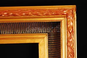 Dekoratív díszített képkeret, fa, újszerű állapotban, belső méret: 70,5×60 cm külső: 84×74 cm