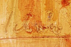 Schéner Mihály (1923-2009): Pásztorok. Olaj, farost, jelzett, keretben, 50×70 cm