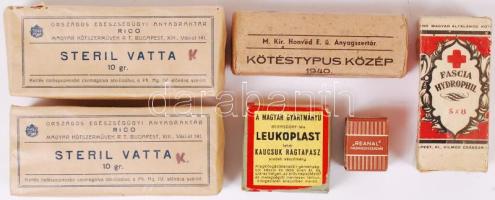 cca 1940-1945 II. világháborús bontatlan gyógyszeres dobozok 6 db / Vintage medicine boxes