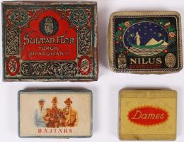 4 db régi cigarettás fém doboz / vintage metal cigaretta boxes
