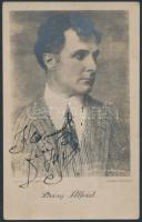 Deésy Alfréd (1877-1961) filmrendező aláírása az őt ábrázoló fotóképeslapon