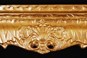 Dekoratív díszített képkeret, fa, újszerű állapotban, belső méret: 51,5×40,5 cm külső:66×56 cm