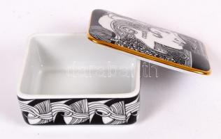 Szász Endre által tervezett Hollóházi porcelán bonbonnier / Faces designed by Endre Szasz Hollohaza ...