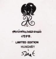 Hollóházi Szász Endre illatszeres tégely, matricás, jelzett, hibátlan, 6×6 cm