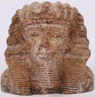 Fáraó antik faragott kőfej / Faraoh's head antique carved stone 17x17 cm