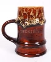 Zsolnay kerámia sörös korsó, hibátlan, jelzett, m: 16 cm