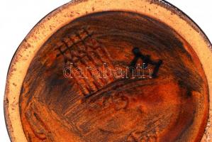 Zsolnay kerámia sörös korsó, hibátlan, jelzett, m: 16 cm