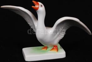 Herendi liba, kézzel festett, hibátlan, jelzett, m:10 cm, h:16 cm