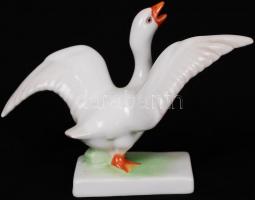 Herendi liba, kézzel festett, hibátlan, jelzett, m:10 cm, h:16 cm