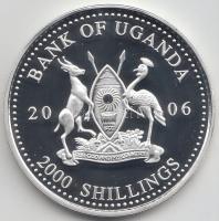 Uganda 2006. 2000Sh Ag "A labdarúgás halhatatlanjainak csarnoka - Franciaország 2000-es évek/Zinadine Zidane" T:PP tanúsítvánnyal  Uganda 2006. 2000 Shilling Ag "Hall of Fame of football - France 2000s" C:PP