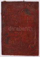 Jelzés nélkül: Fröccs és szódásüveg. Linómetszet nyomóforma 13x18 cm