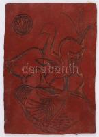 Jelzés nélkül: Madár. Linómetszet nyomóforma 14x18 cm