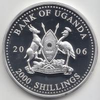 Uganda 2006. 2000Sh Ag "A labdarúgás halhatatlanjainak csarnoka - Brazília 2000-es évek/Ronaldo" T:PP  Uganda 2006. 2000 Shilling Ag "Hall of Fame of football - Brazil 2000's/Ronaldo" C:PP