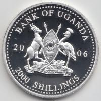 Uganda 2006. 2000Sh Ag "A labdarúgás halhatatlanjainak csarnoka - Spanyolország 2000-es évek/Fernando Hierro" T:PP  Uganda 2006. 2000 Shilling Ag "Hall of Fame of football - Spain 2000's/Fernando Hierro" C:PP