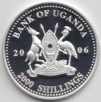 Uganda 2006. 2000Sh Ag "A labdarúgás halhatatlanjainak csarnoka - Portugália 2000-es évek / Luis Figo" T:PP tanúsítvánnyal  Uganda 2006. 2000 Shilling Ag "Hall of Fame of football - Portugal 2000s" C:PP