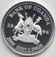 Uganda 2006. 2000Sh Ag "A labdarúgás halhatatlanjainak csarnoka - Brazília 1990-es évek/ Aldair" T:PP Uganda 2006. 2000 Shilling Ag "Hall of Fame of football - Brazil 1990s" C:PP