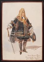 Franz Gaul (1837-1906): Jacob Daniel Tepser, Bécs polgármestere. Jelzett. Akvarell, üvegezett keretben / Mayor of Vienna. Water-color, signed. 22x31 cm