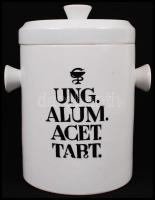 Antik, feliratozott, nagyméretű porcelán gyógyszeres edény / Chinaware medical pot 26cm