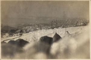 WWI military postcard, Italian position and barbed wire photo