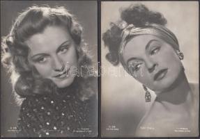 61 db RÉGI használatlan színész motívumú képeslap régi kötős albumban / 61 old unused motive cards i...