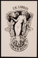 Helbing Ferenc (1870-1958): Erotikus ex libris klisé nyomat / engraving  8x11 cm