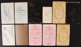 cca 1870-1900 11 db klf keményhátú fotó különböző magyar fényképészek műterméből 7x9 cm