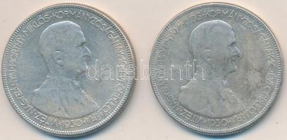 1930. 5P Ag "Horthy-jobbra" (2x) T:3
Adamo P8