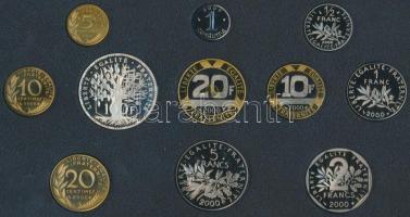 Franciaország 2001. 1c Acél - 100Fr Ag 11db-os forgalmi sor dísztokban és tanúsítvánnyal T:PP
France...