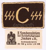 cca 1940 Náci reklámnyomtatvány és felvarró / Nazi flyer and patch