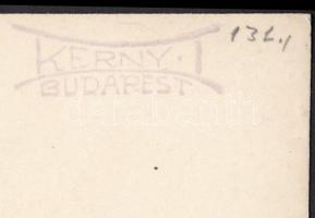 cca 1920 Kerny István (1879-1963): Leány osztály tornabemutatója az iskola udvarán, pecséttel jelzet...