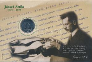 2005. 10Ft "József Attila" sorszámozott emléklapon T:1