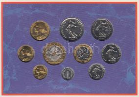 Franciaország 1996. 1c - 20Fr 10db-os forgalmi sor dísztokban, tanúsítvánnyal T:BU
France 1996. 1 Ce...