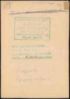 cca 1930-1935 Kinszki Imre (1901-1945): Ördögszekér, pecséttel jelzett, feliratozott vintage fotó, s...