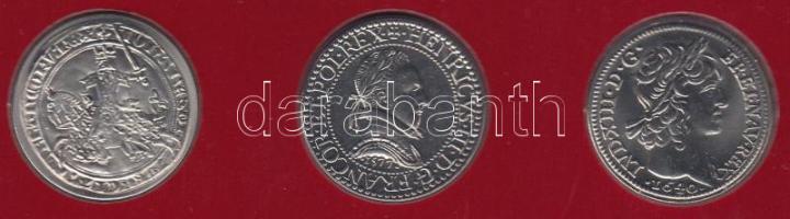 Franciaország 2000. 5Fr CuNi (3xklf) "2000 éves a francia éremverés" dísztokos szett 2/3 példánya T:BU France 2000. 5 Francs CuNi (3xdiff) "2000 Years of coins in France" set in original case, Volume II/III C:BU